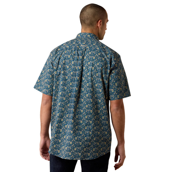 Men's Ariat Key Largo Paisley Print Sheppard Classic Fit Short Sleeve Shirt 10073593