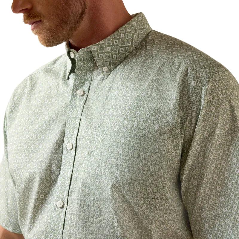 Men's Ariat Laurel Green Southwest Print Wrinkle Free Worthington Classic Fit Shirt 10073697