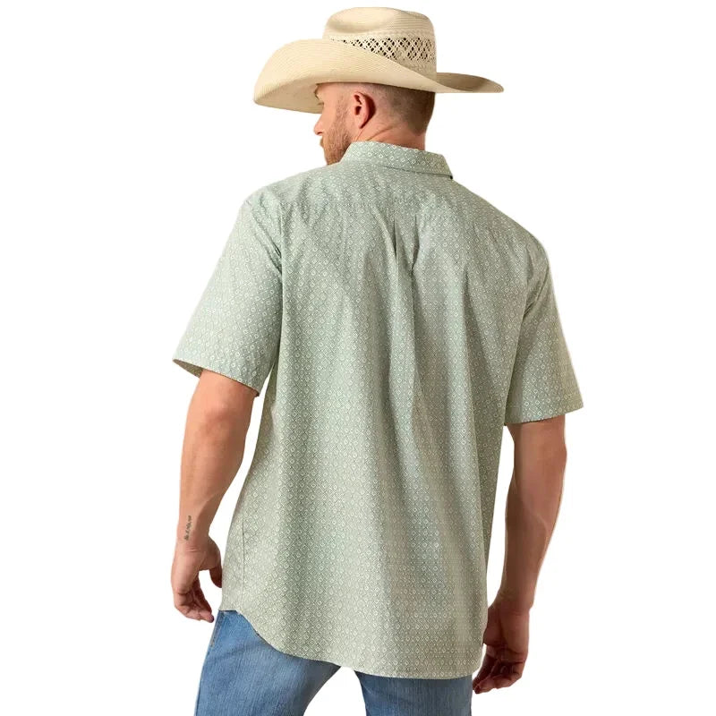 Men's Ariat Laurel Green Southwest Print Wrinkle Free Worthington Classic Fit Shirt 10073697