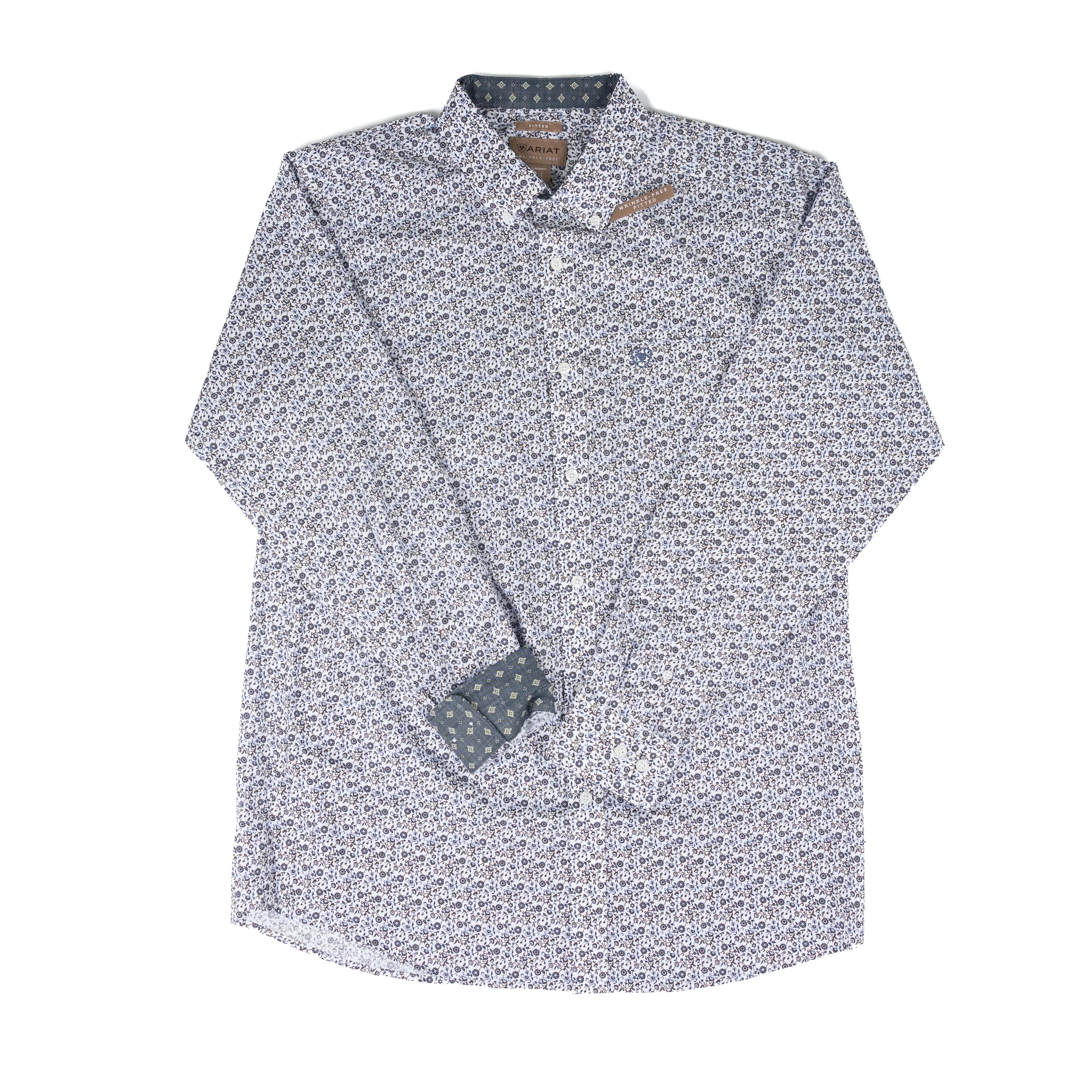 Men's Ariat Long Sleeve Floral White/Multi Button Up Shirt 10073691