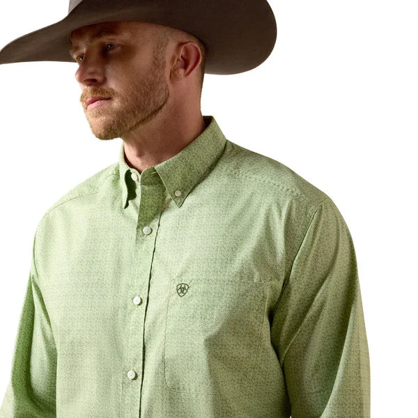 Men's Ariat Long Sleeve Loden Frost Abstract Print Smitty Classic Fit Shirt 10073529