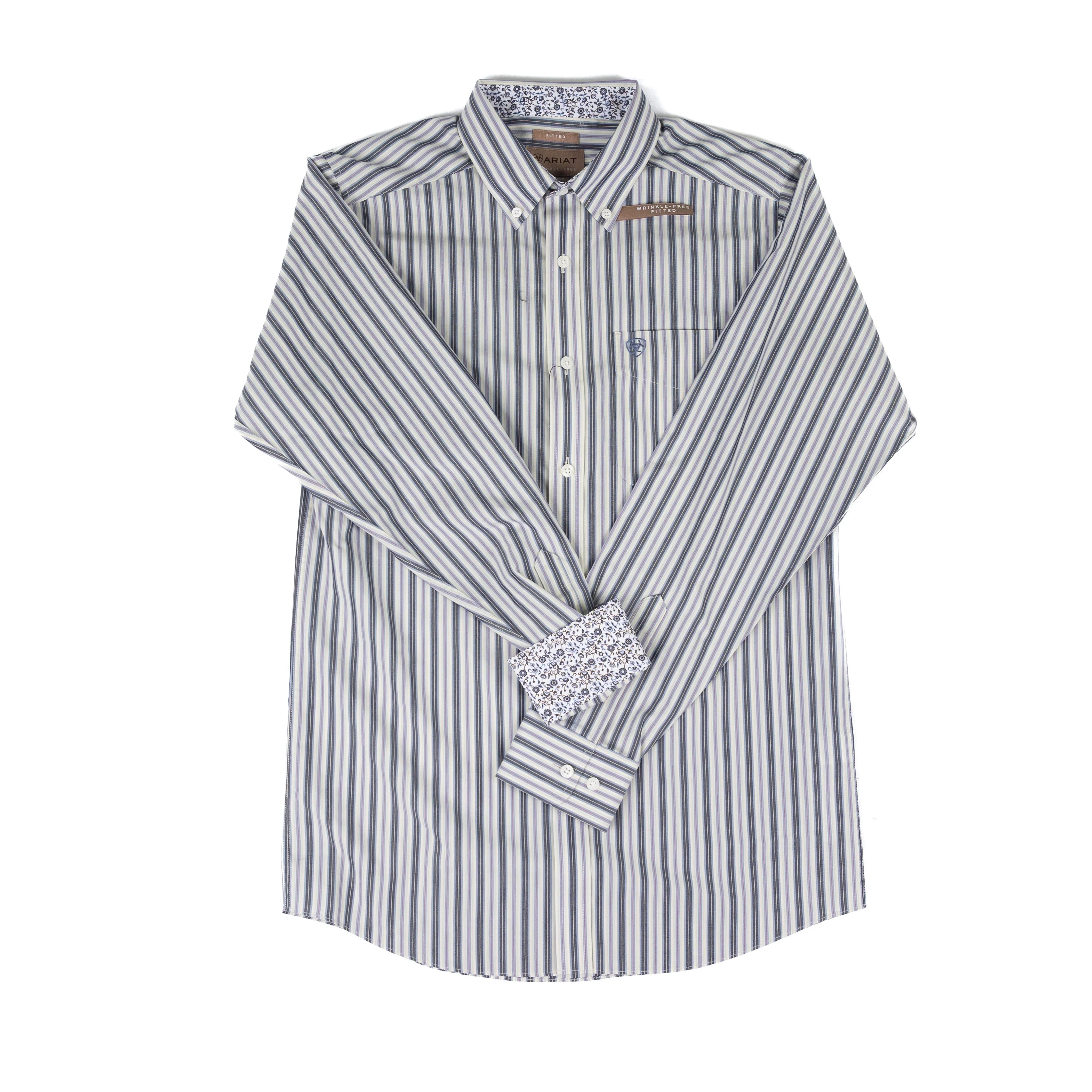 Men's Ariat Long Sleeve Wrinkle Free Wickham Fitted Button Down Shirt 10073692