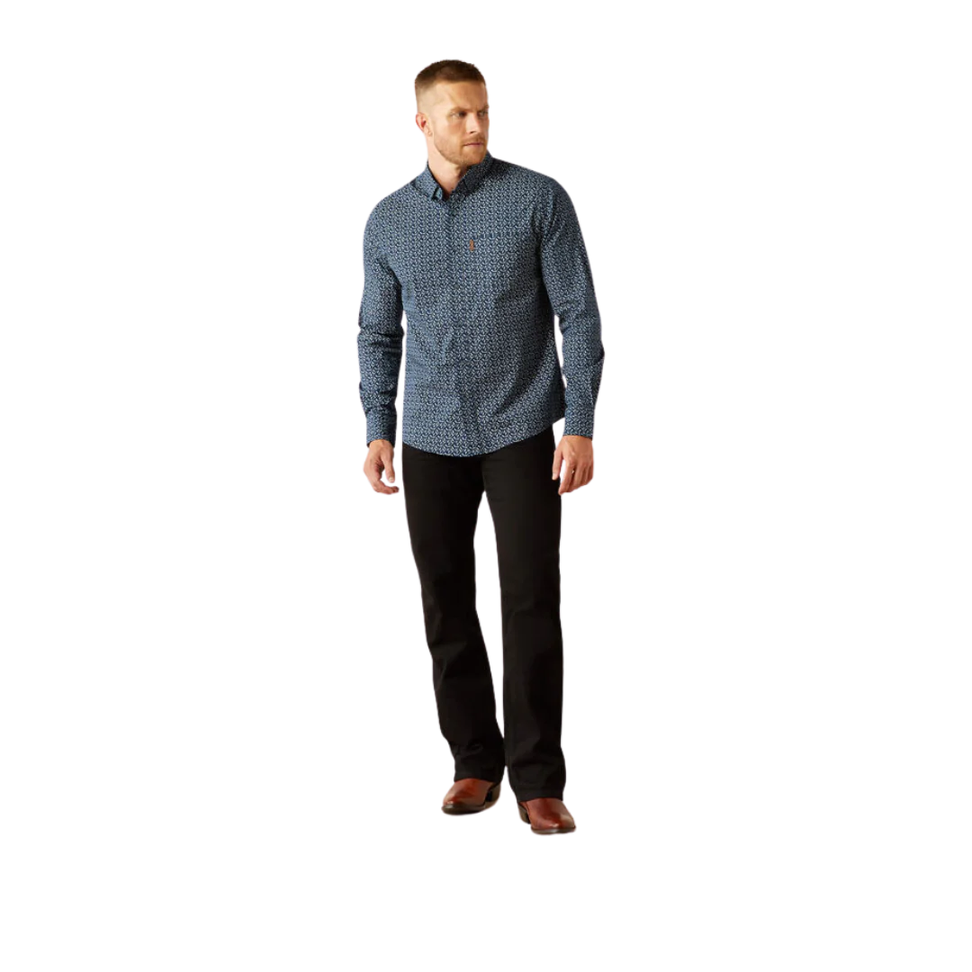 Men's Ariat Marin Modern Fit Navy Shirt 10054854 - Crazy House Western Wear