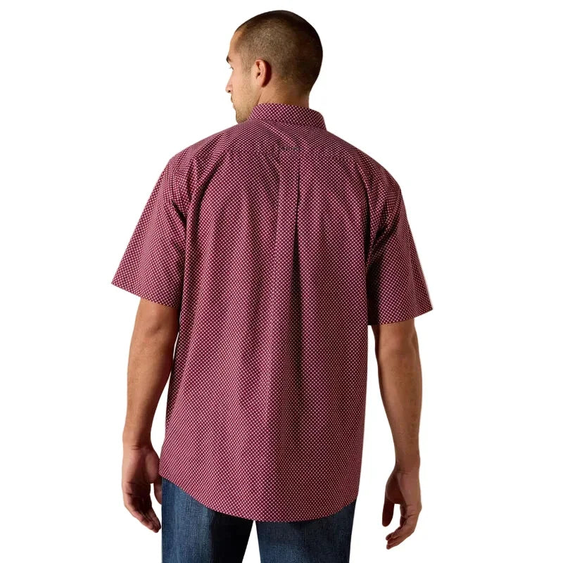 Men's Ariat Maroon Banner Geo Print Pippin Classic Fit Shirt 10071729
