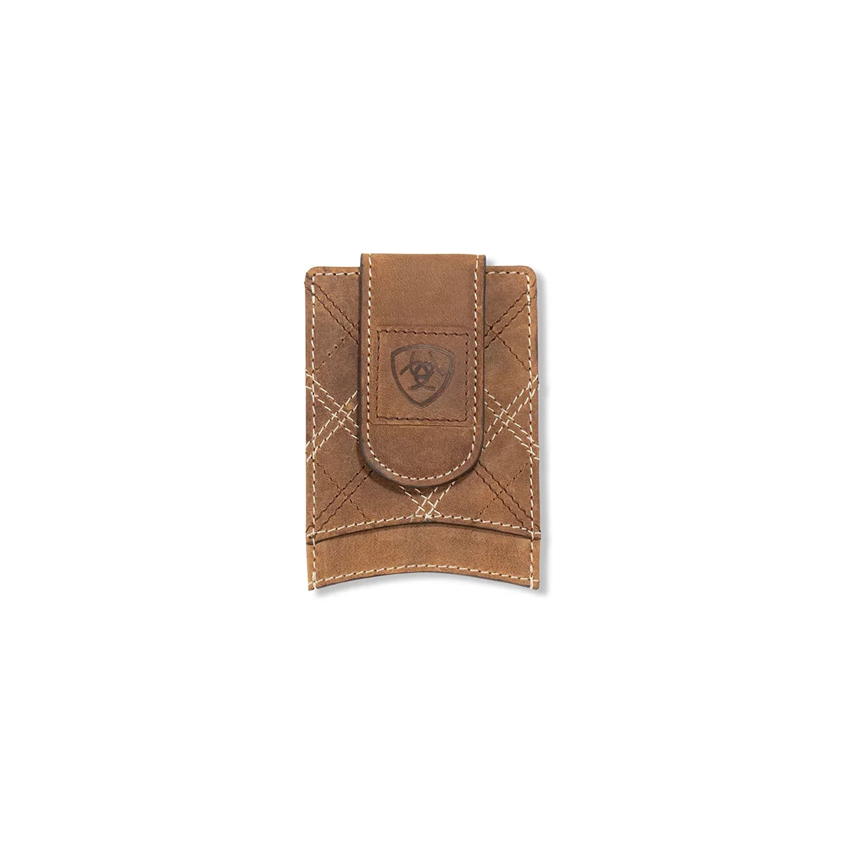 Men's Ariat Medium Brown Card Case Money Clip Style Wallet A3563244