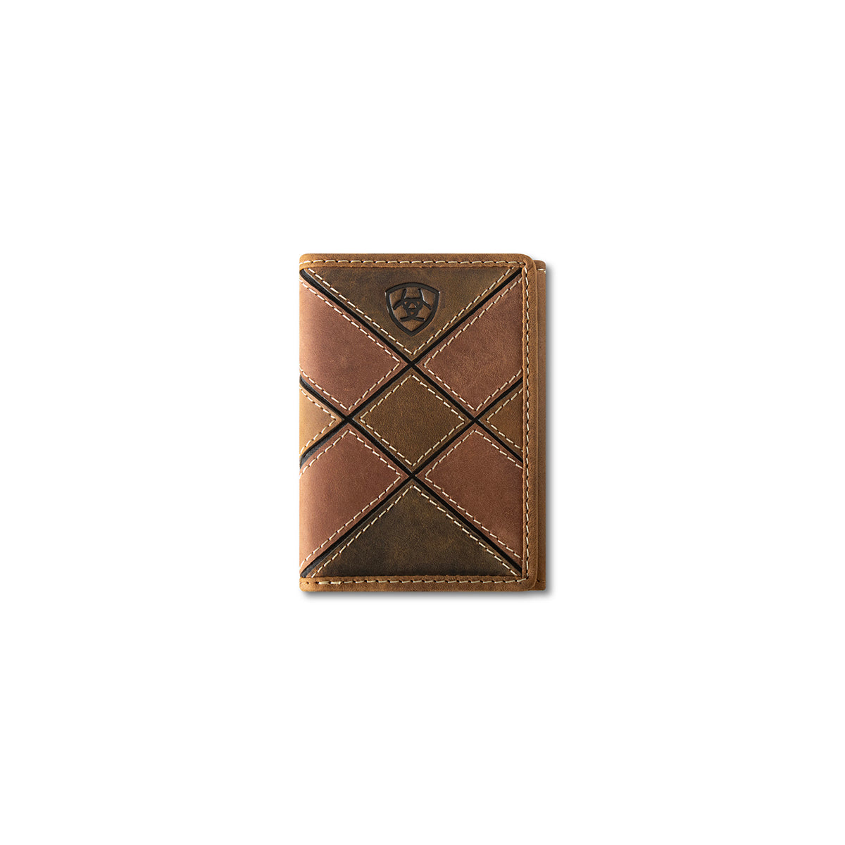 Men's Ariat Multicolor Trifold Style Patchwork Pattern Wallet A3565497 - Crazy House Western Wear