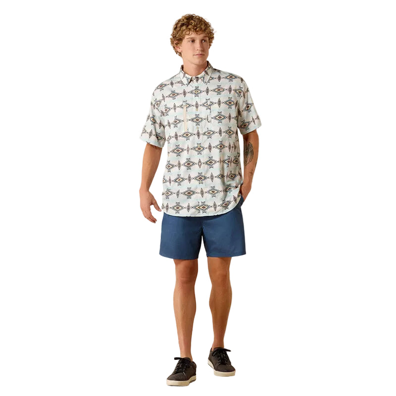 Men's Ariat Off White Printed VetnTEK Classic Fit Shirt 10071056