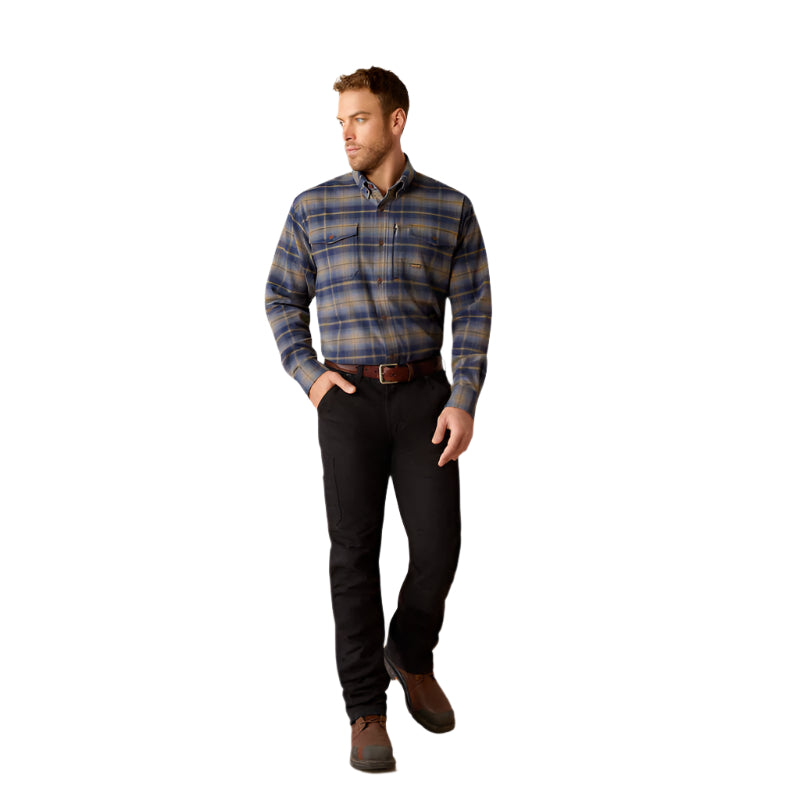 Men's Ariat Rebar Flannel DuraStretch Work Shirt 10052803 - Crazy House Western Wear
