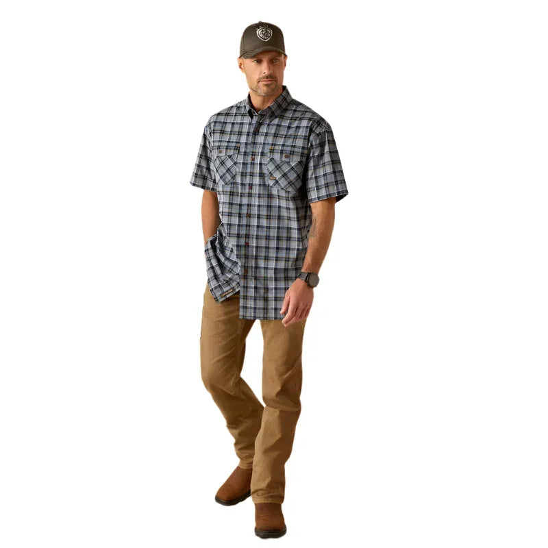 Men's Ariat Rebar Made Tough Dura Stretch Work Shirt 10048891 - Crazy House Western Wear