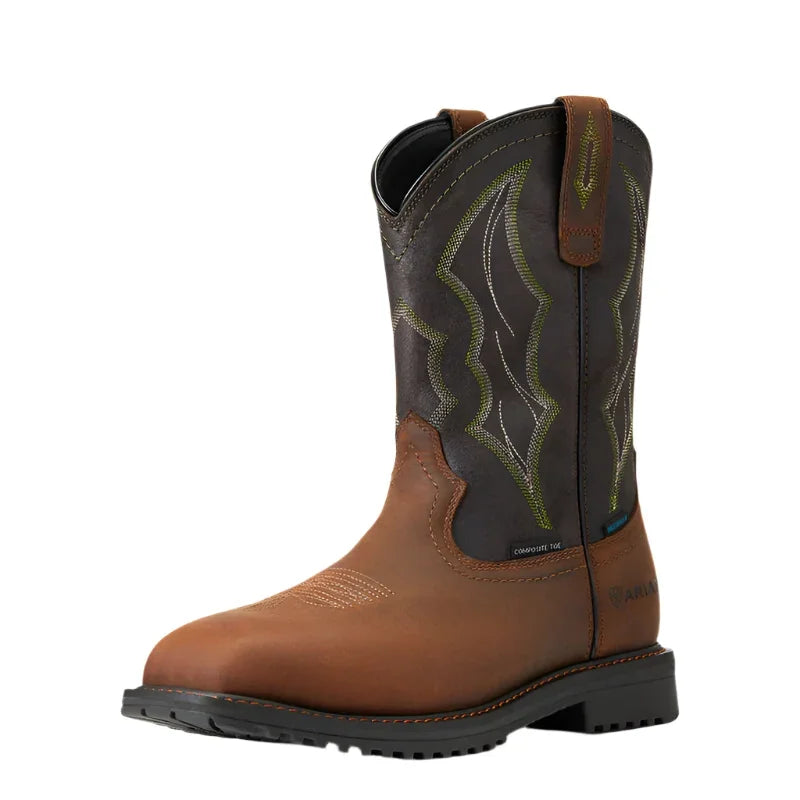 Men's Ariat RigTek 11" Wide Square Toe Waterproof Composite Toe Work Boot 10034156 - Crazy House Western Wear