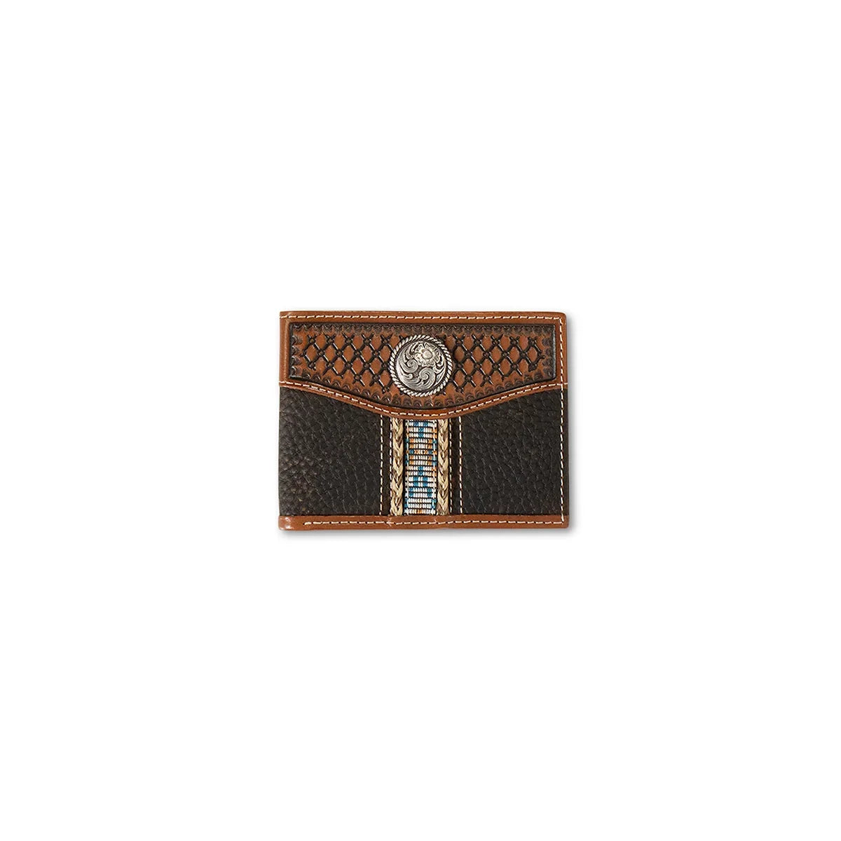 Men's Ariat Rowdy Brown Bifold Style Wallet A35542282 - Crazy House Western Wear