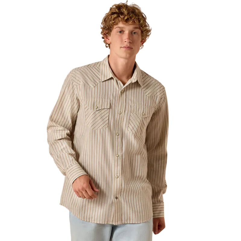 Men's Ariat Sandshell Stripe Retro Hesper Fitted Snap Shirt 10071090
