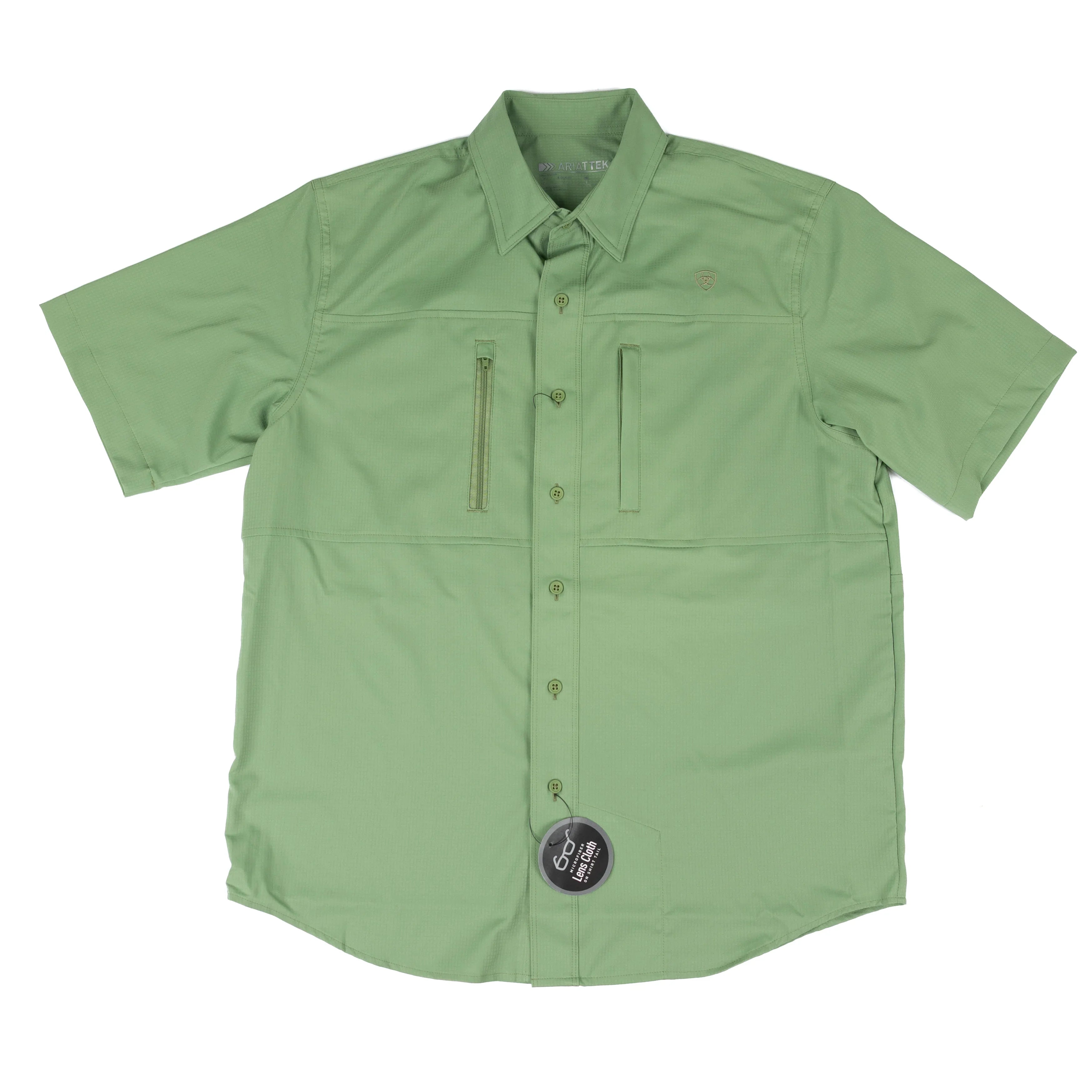 Men's Ariat Short Sleeve Green Classic Fit VentTEK Shirt 10073480