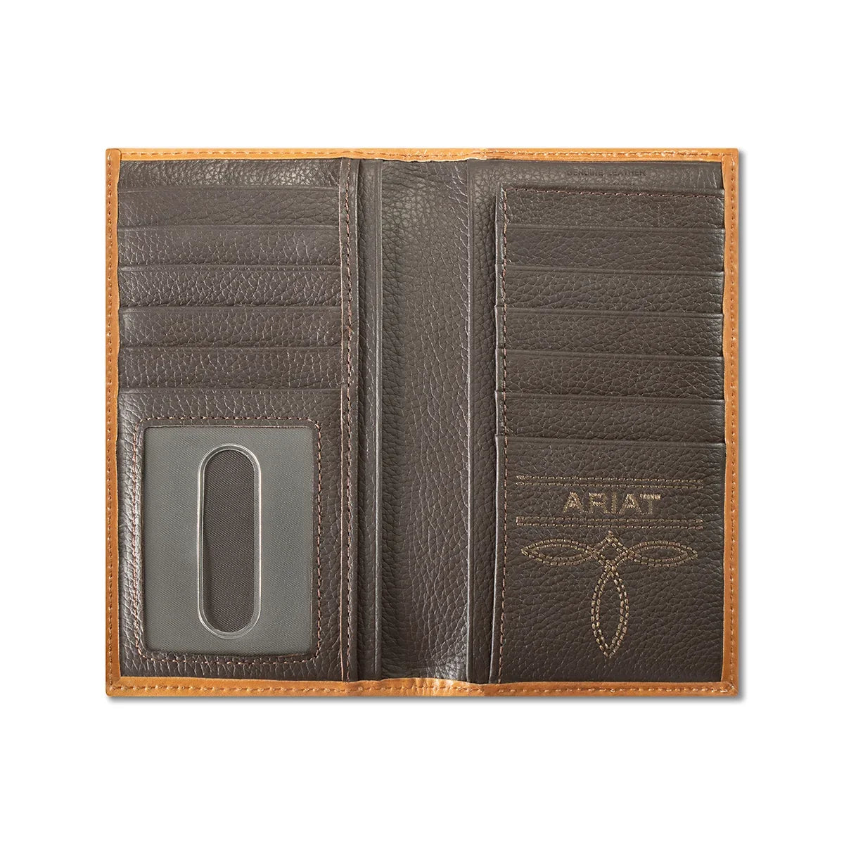 Men's Ariat Tan Rodeo Style Basket Weave Wallet A3564008 - Crazy House Western Wear