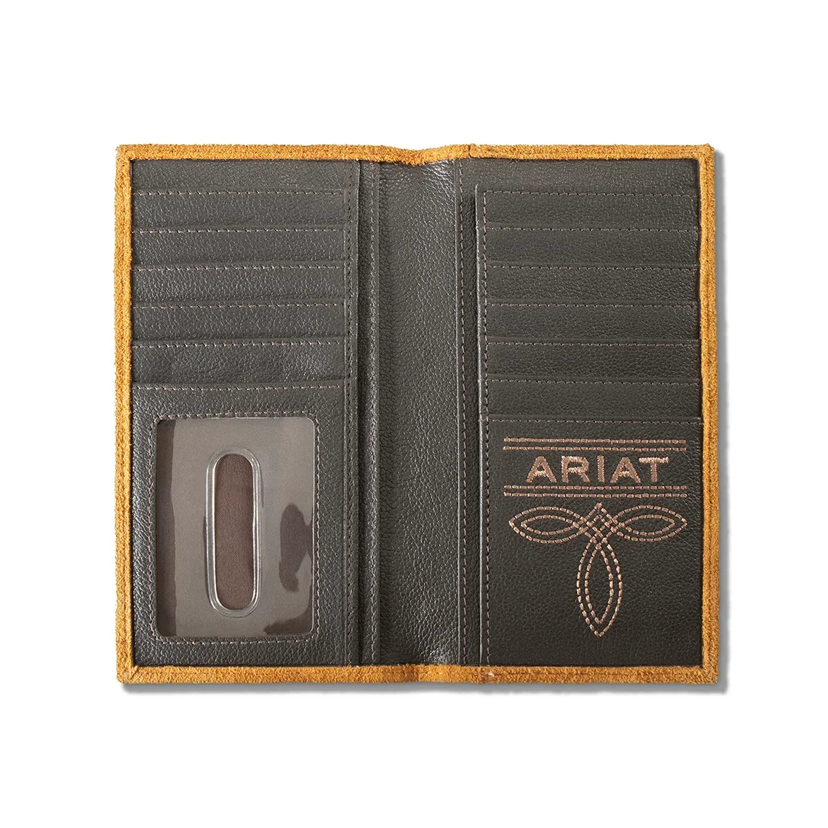 Men's Ariat Tan Rodeo Style Floral Overlay Wallet A3565008 - Crazy House Western Wear