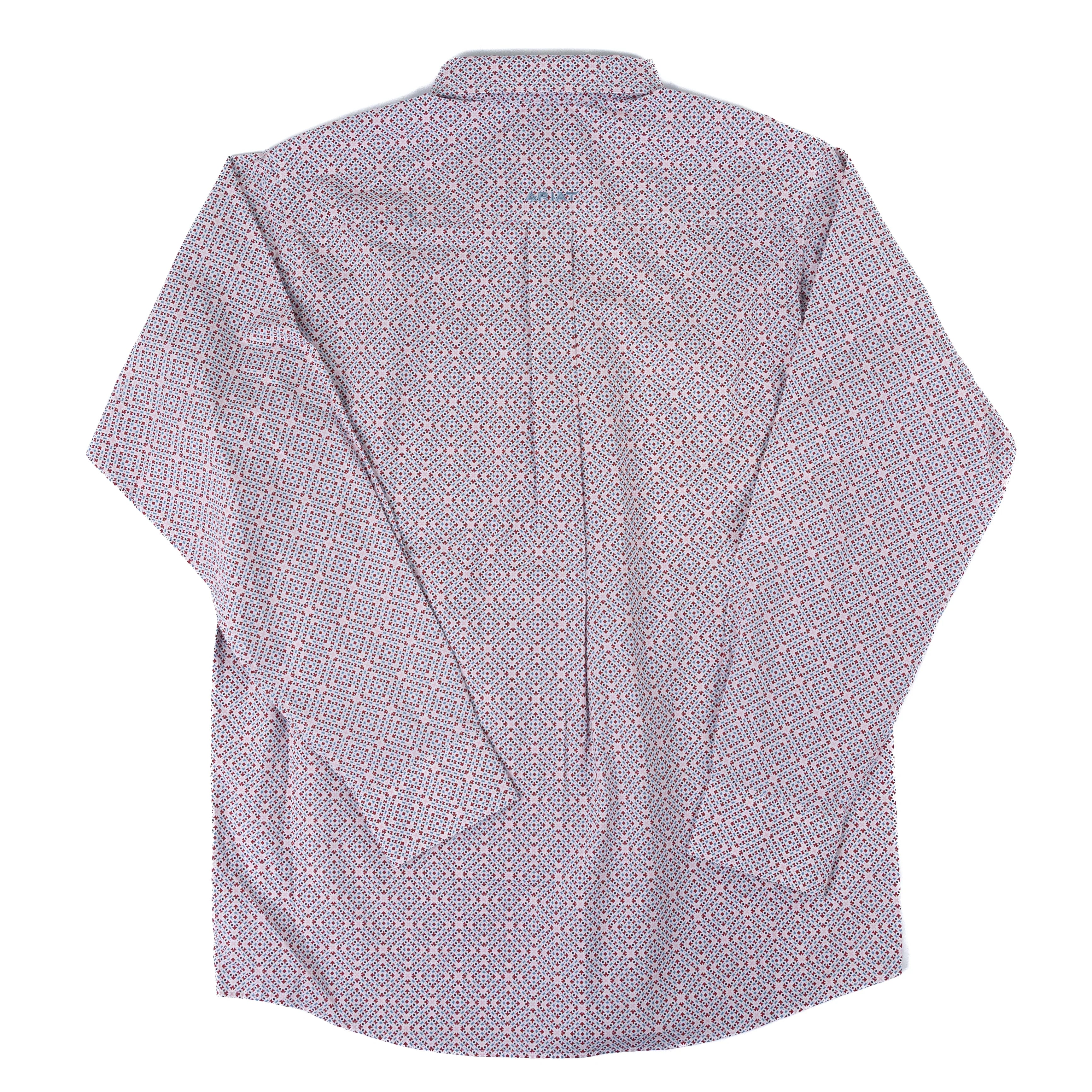 Men's Ariat White Geo Print Tiernan Classic Fit Shirt 10071609