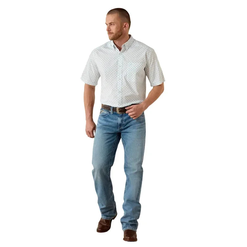 Men's Ariat White Medallion Packert Classic Fit Shirt 10071728