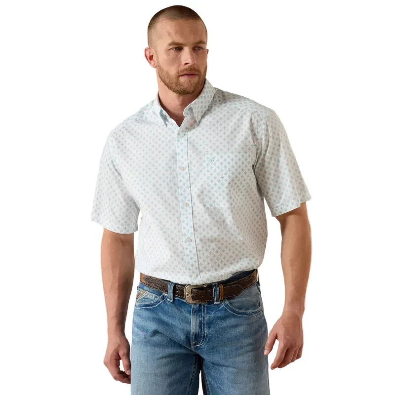 Men's Ariat White Medallion Packert Classic Fit Shirt 10071728
