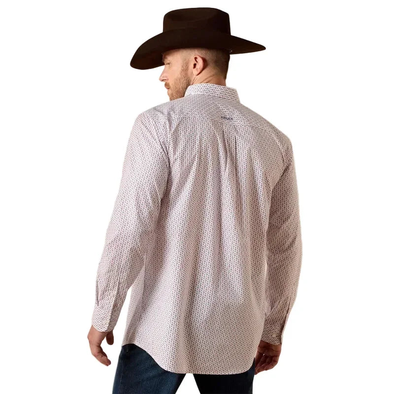 Men's Ariat White Multi Geo Print Brad Fitted Shirt 10073532