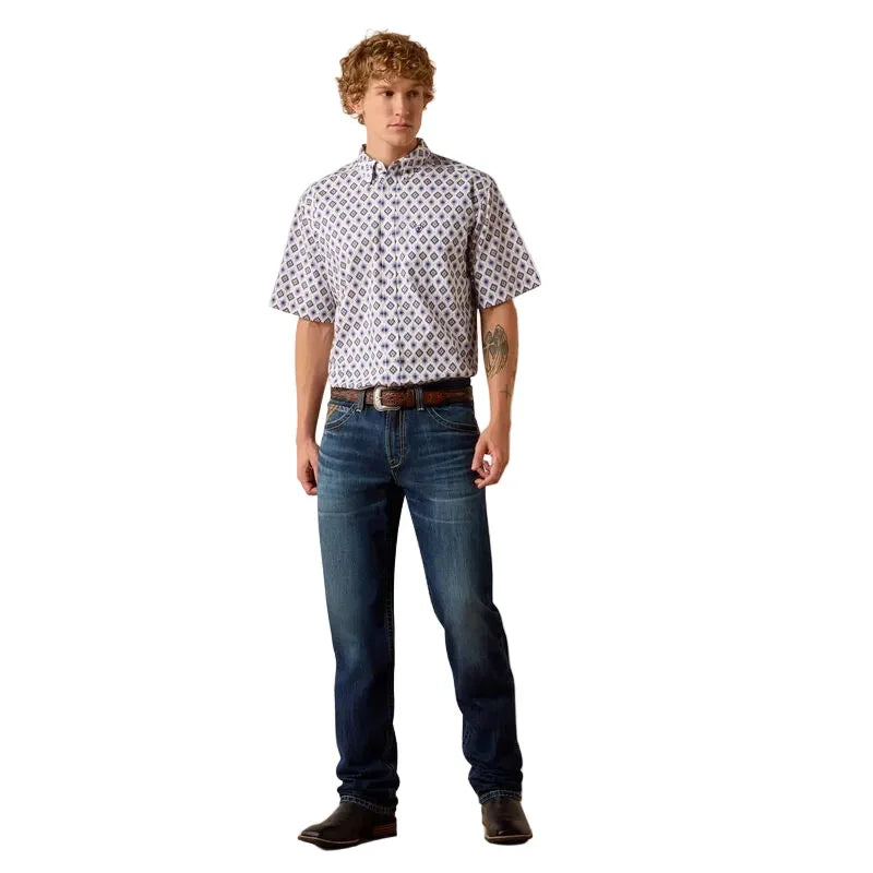 Men's Ariat White Multi Southwest Print Baxter Classic Fit Shirt 10073527