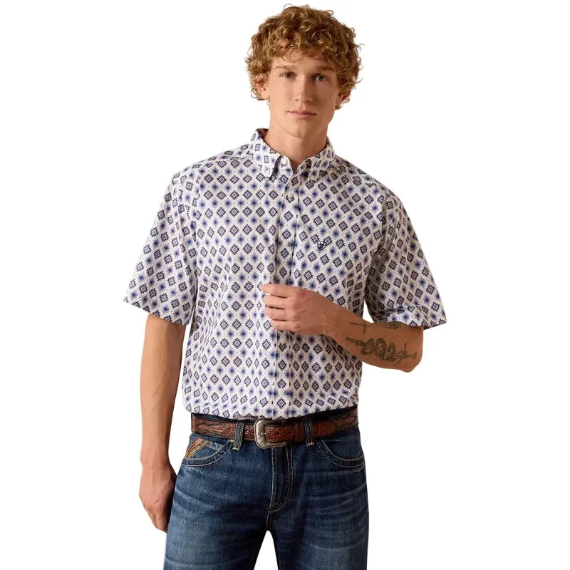 Men's Ariat White Multi Southwest Print Baxter Classic Fit Shirt 10073527