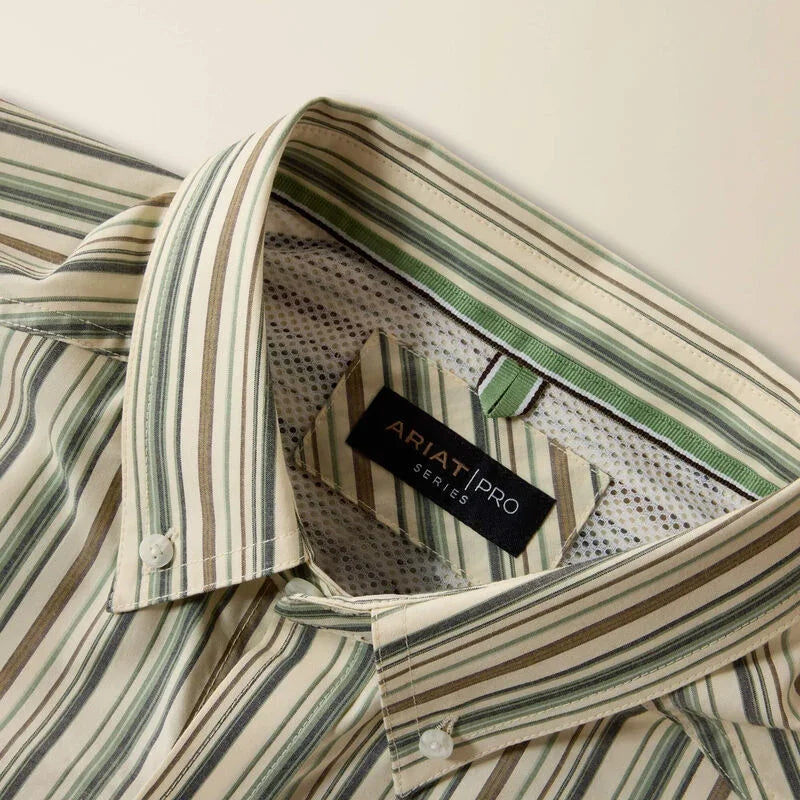 Men's Ariat White Multi Stripe Pro Series Stevie Classic Fit Shirt 10073567