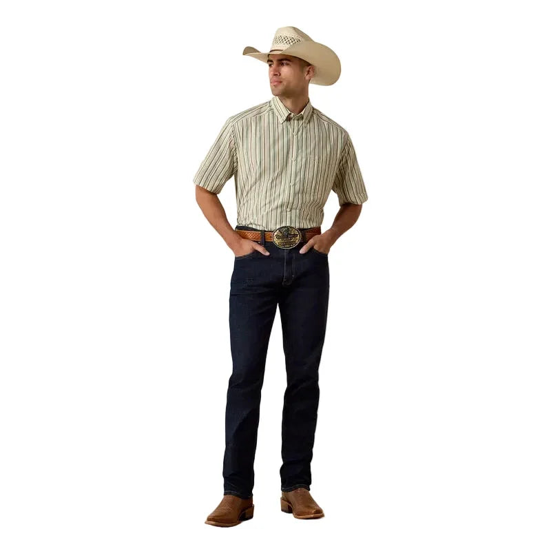 Men's Ariat White Multi Stripe Pro Series Stevie Classic Fit Shirt 10073567