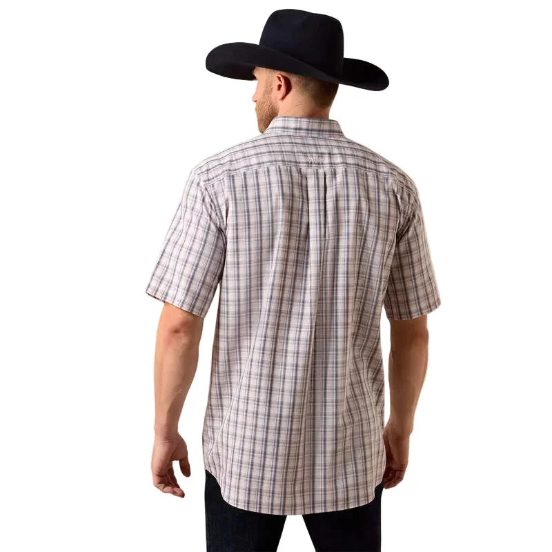 Men's Ariat White Multi Wrinkle Free Wolcott Classic Fit Shirt 10073696