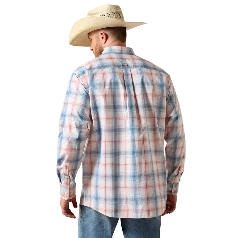 Men's Ariat White Plaid Pro Series Teddy Classic Fit Shirt 10071585