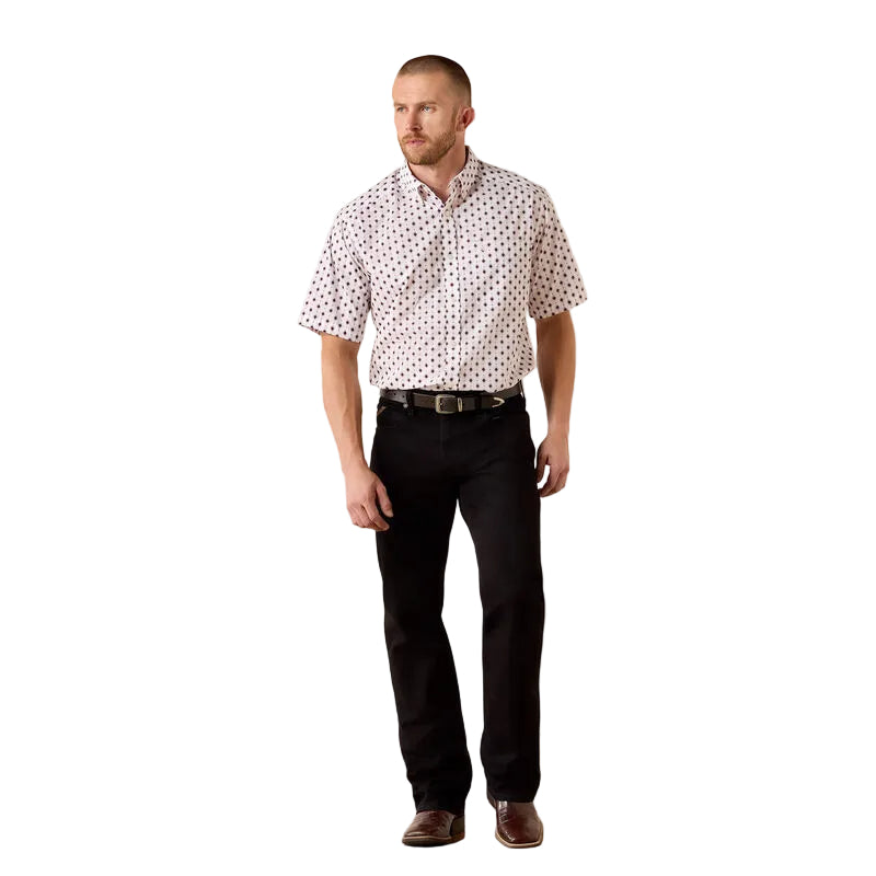 Men's Ariat White Southwest Print Tadeo Classic Fit Shirt 10071735