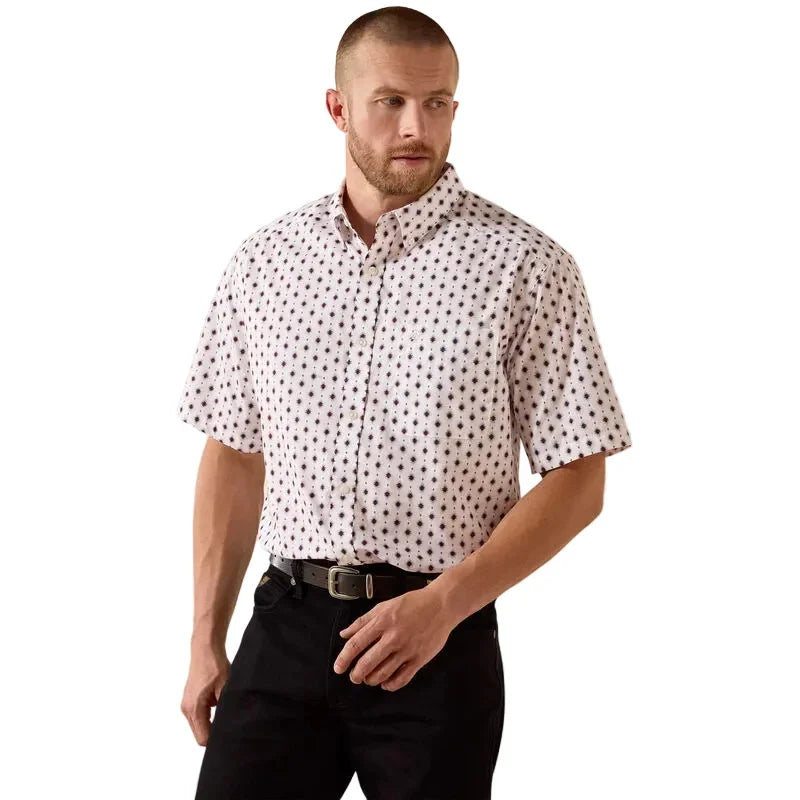 Men's Ariat White Southwest Print Tadeo Classic Fit Shirt 10071735