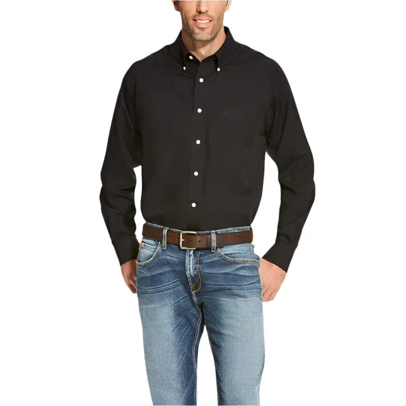 Men's Ariat Wrinkle Free Solid Classic Fit Shirt 10020328 - Crazy House Western Wear