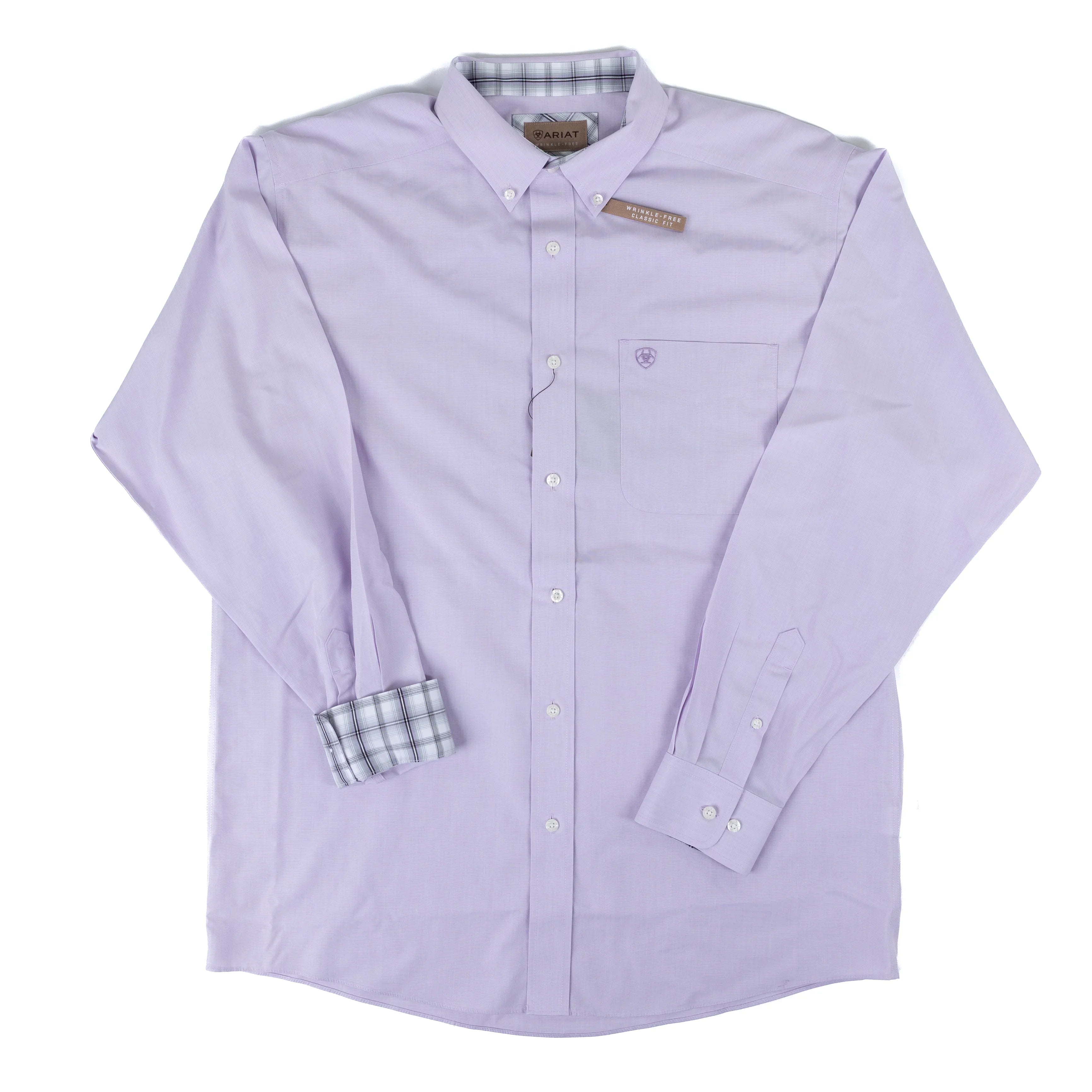 Men's Ariat Wrinkle Free Solid Pinpoint Oxford Rhapsody Shirt 10071536