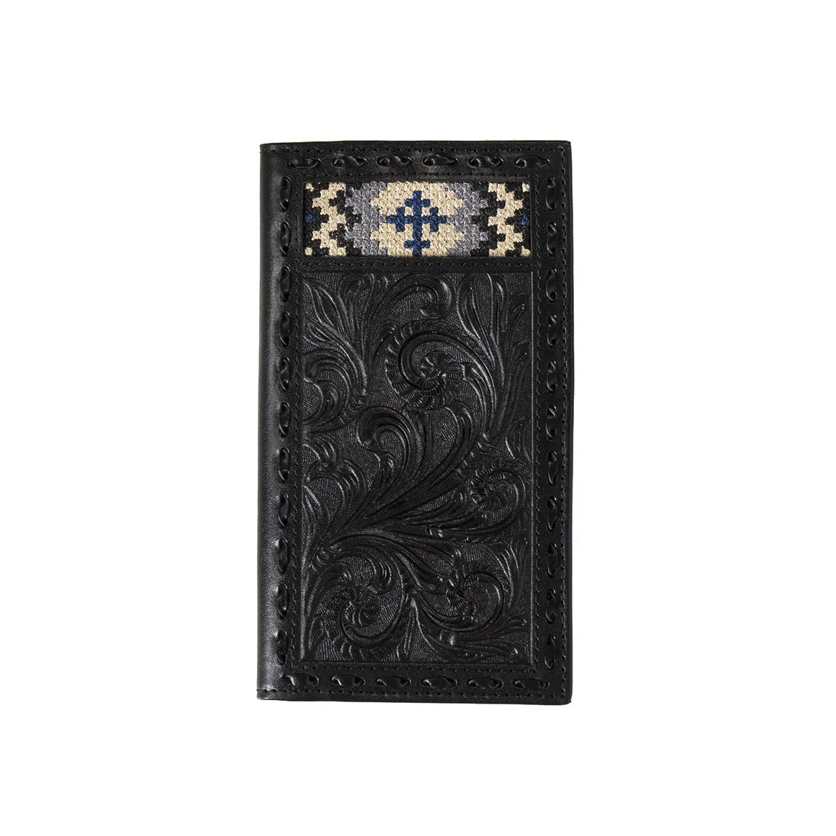 Men's Black Genuine Leather Rodeo Style Wallet D250007201 - Crazy House Western Wear