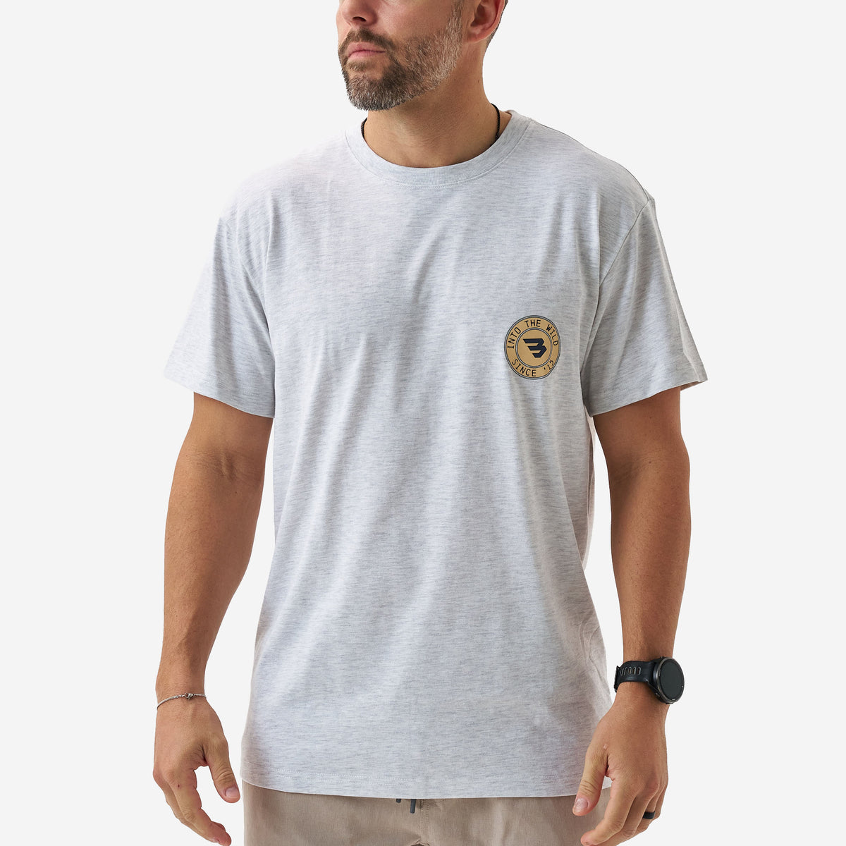 Men's Burlebo Ash Gray Into The Wild Short Sleeve T-shirt SST-ITW-AG