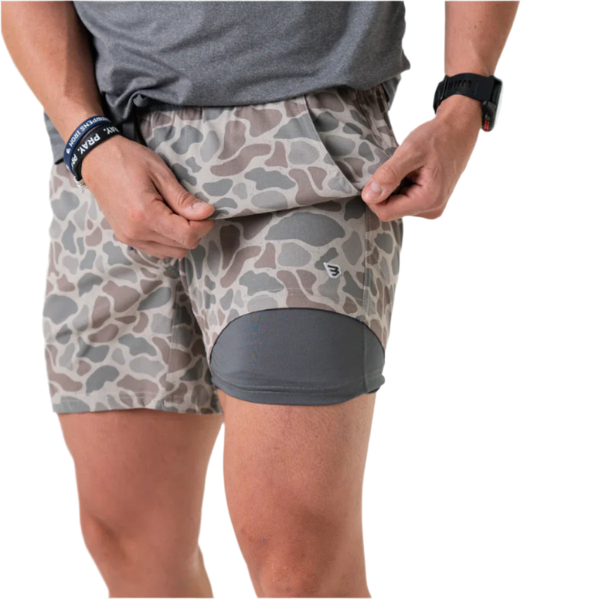 Men's Burlebo Athletic Short - Classic Deer Camo - Grey Liner AS-CDC - Crazy House Western Wear