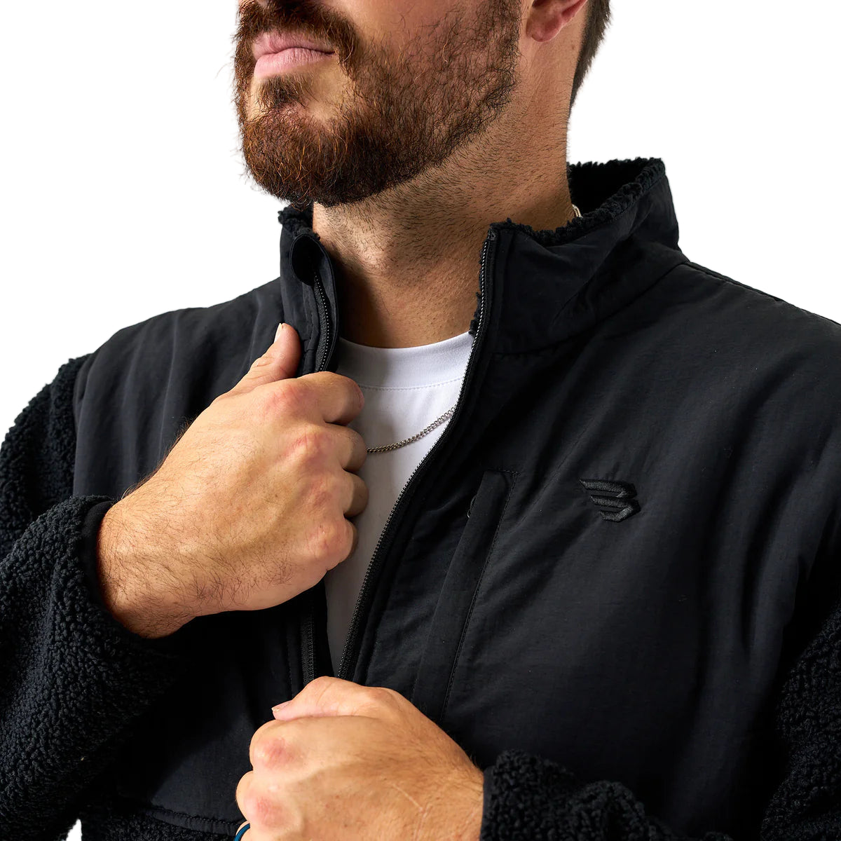 Men's Burlebo Black Sherpa Full Zip Jacket