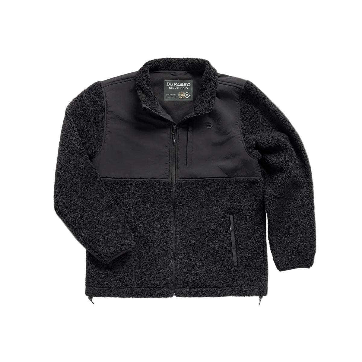 Men's Burlebo Black Sherpa Full Zip Jacket