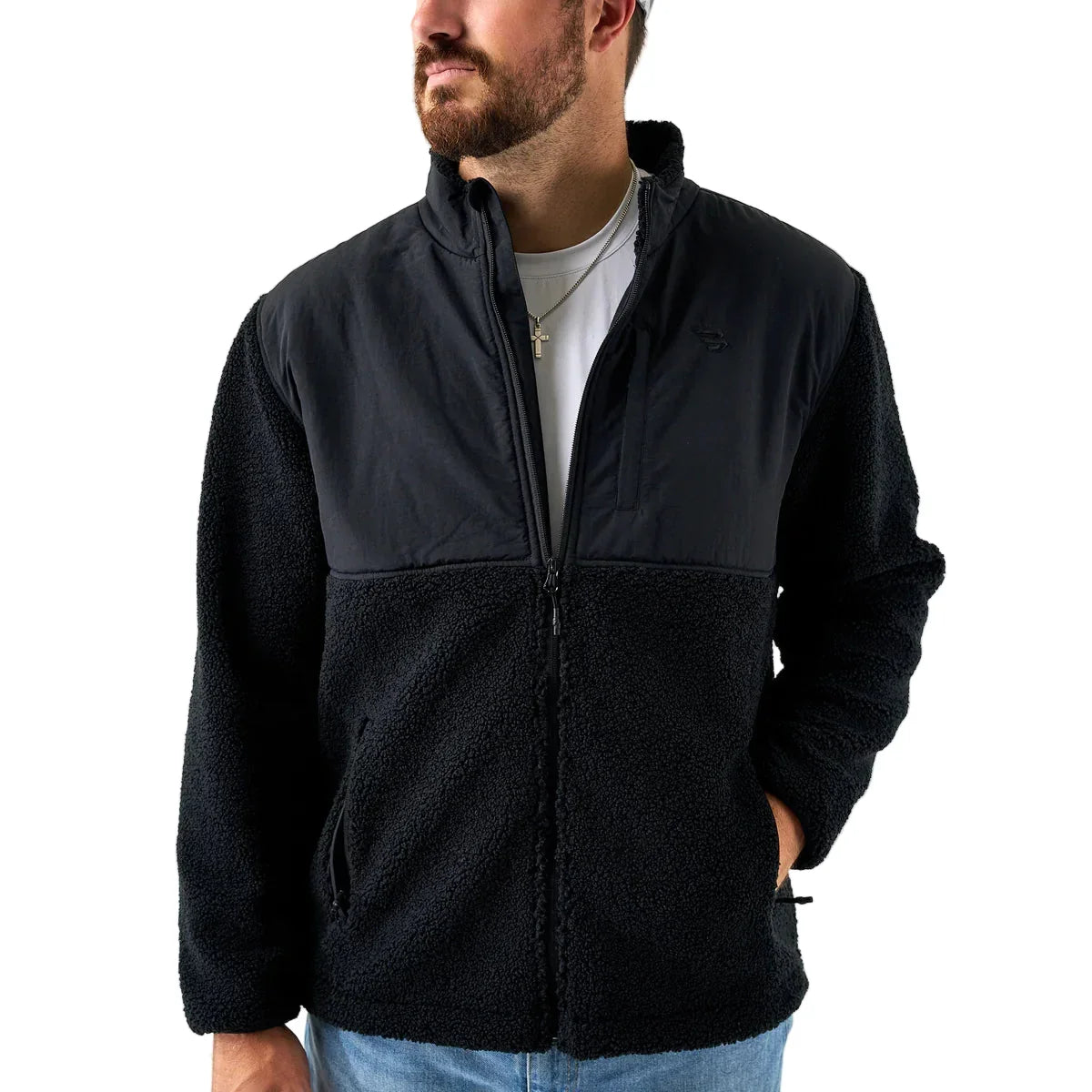 Men's Burlebo Black Sherpa Full Zip Jacket