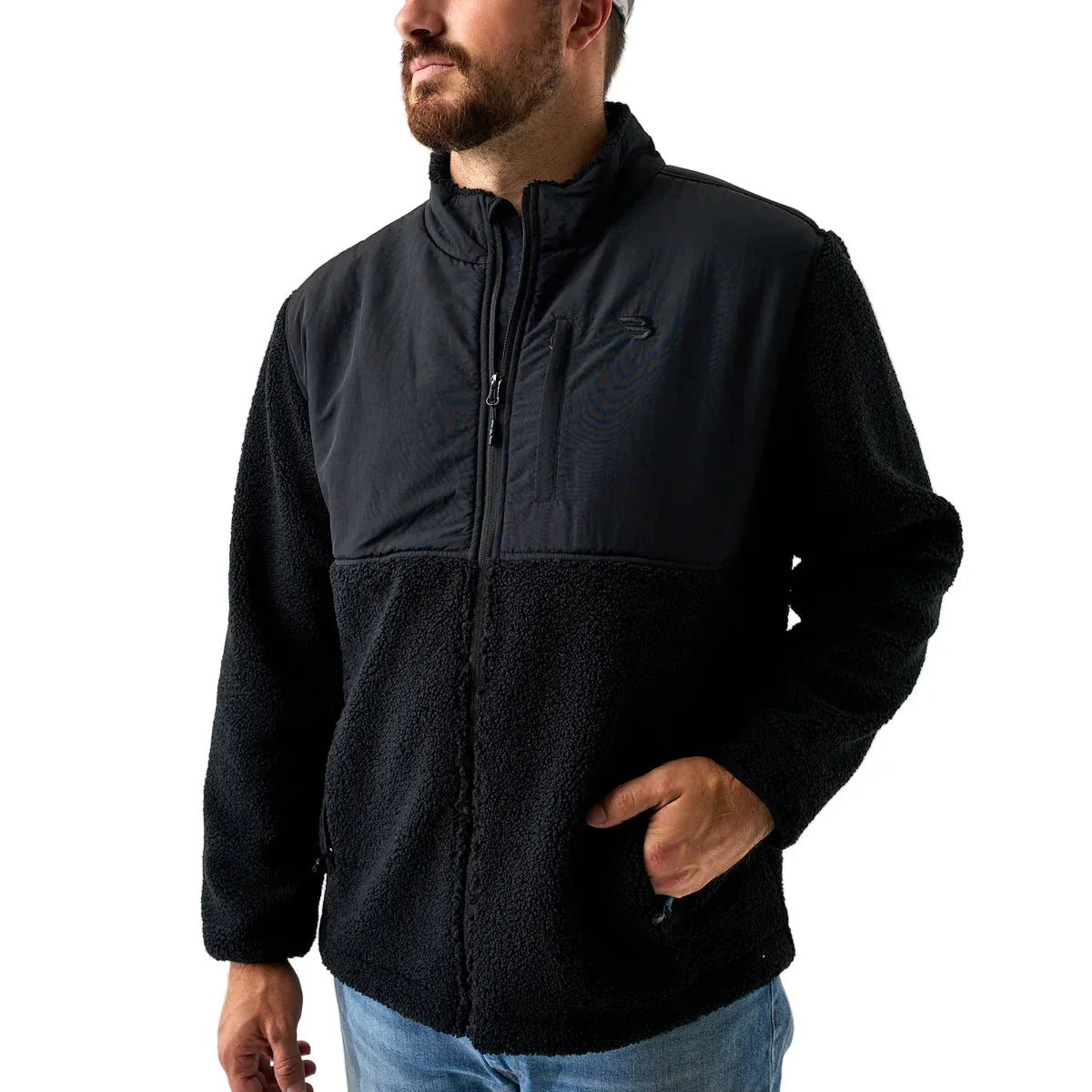 Men's Burlebo Black Sherpa Full Zip Jacket