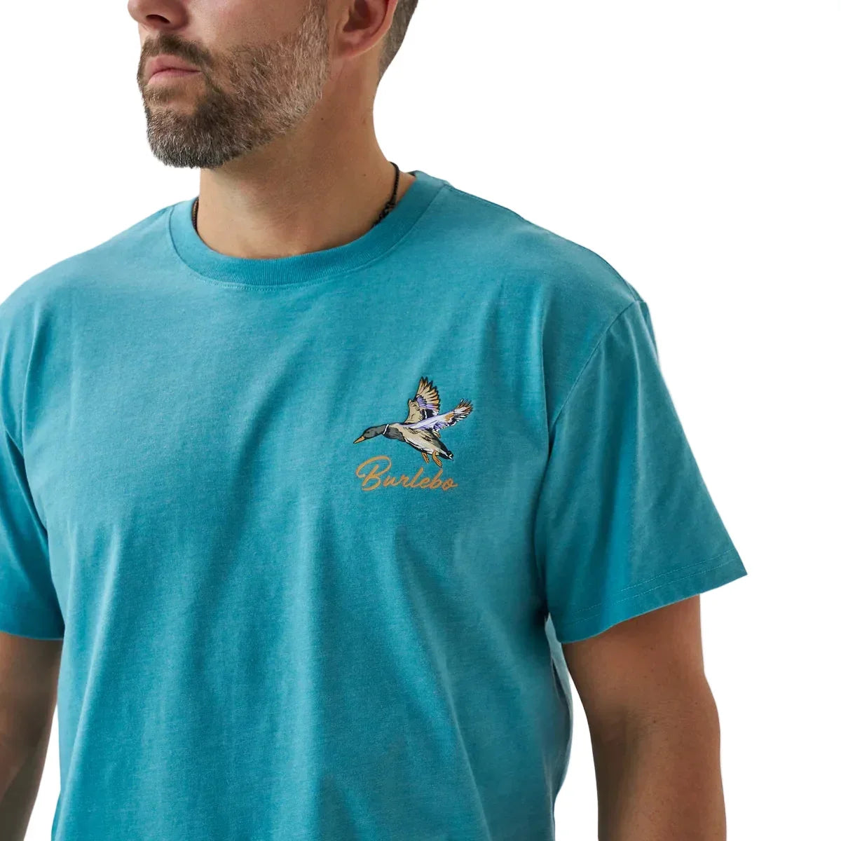 Men's Burlebo Cyan Pintail Triangle Duck Short Sleeve T-shirt SST-PTRI-CYN