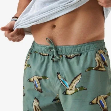 Men's Burlebo Green Jumbo Mallard Swim Trunks ST-JM-G