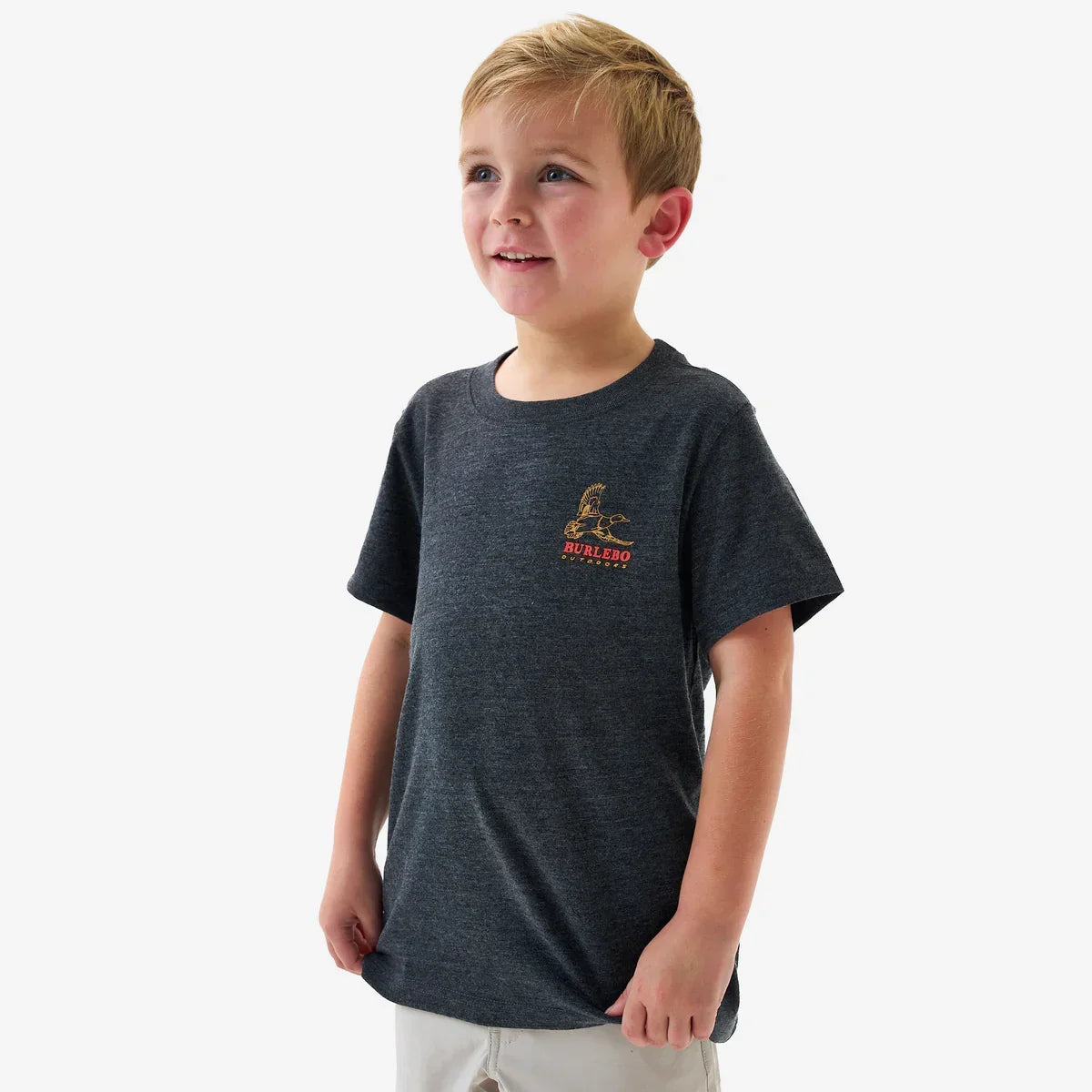 Men's Burlebo Heather Black Duck Wild Short Sleeve T-shirt Y-SST-DKW-BLK