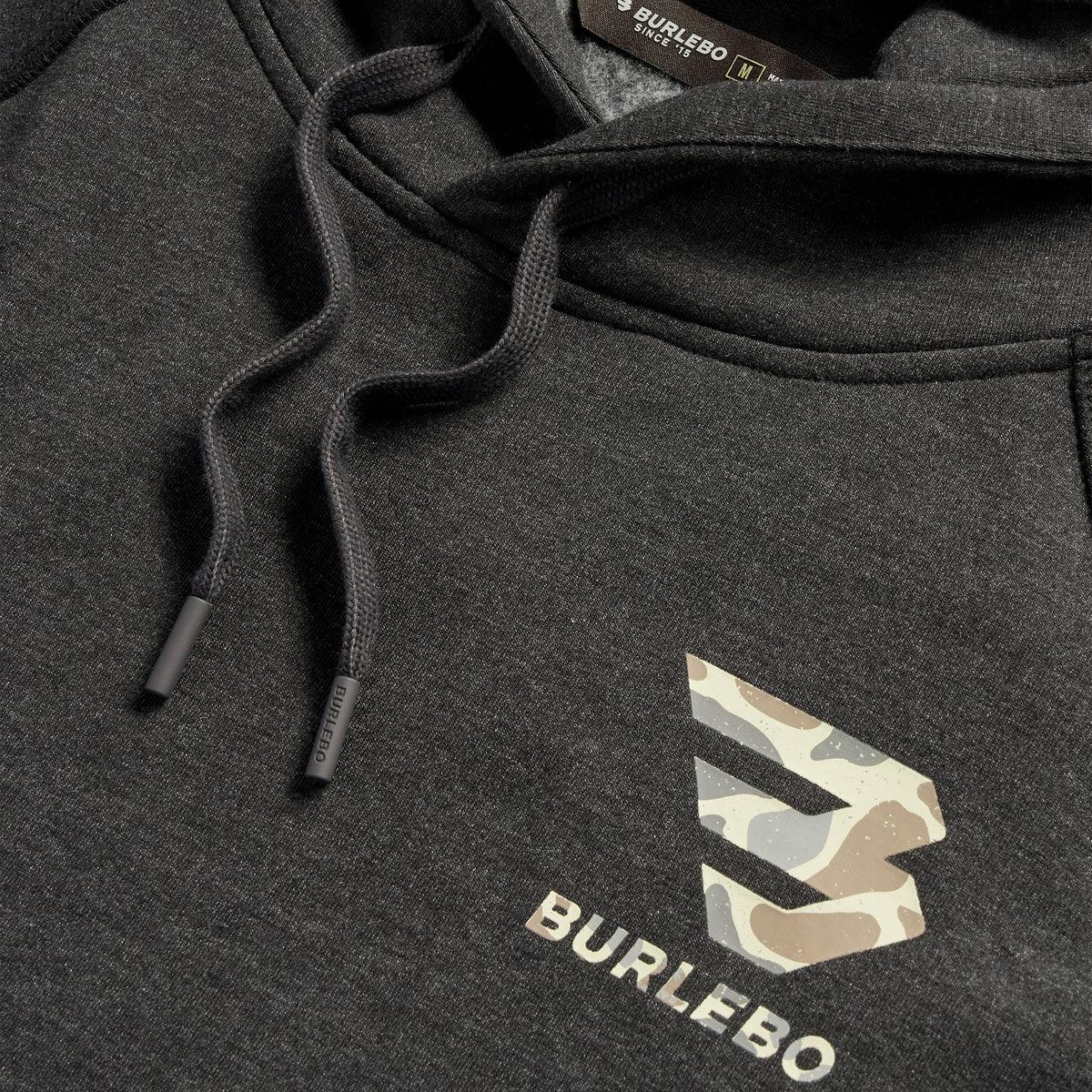 Men's Burlebo Heather Black Fleece Camo Signature Logo Hoodie