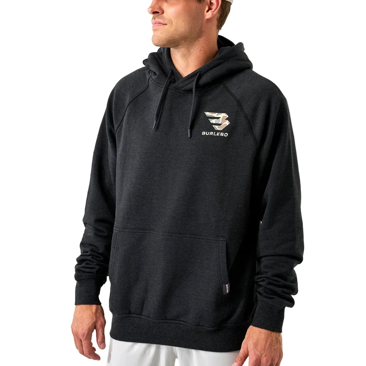 Men's Burlebo Heather Black Fleece Camo Signature Logo Hoodie