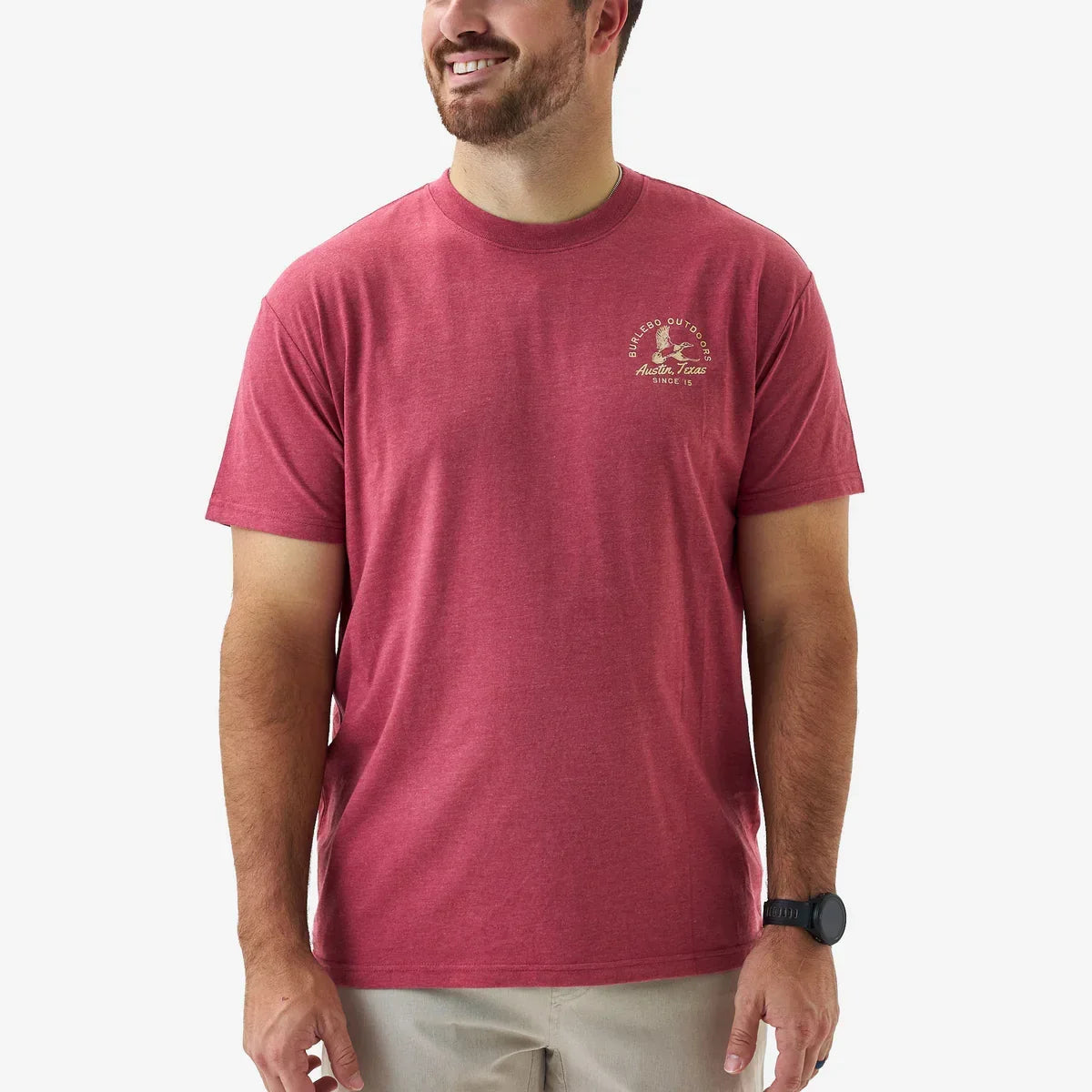 Men's Burlebo Heather Red Classic Duck Short Sleeve T-shirt SST-CLDK-HR