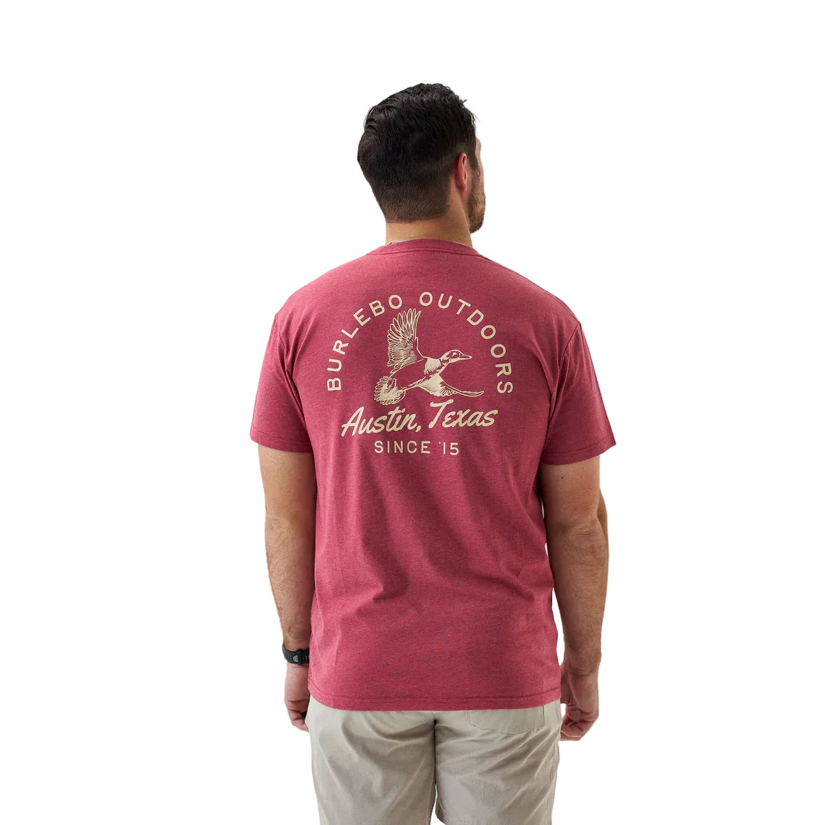 Men's Burlebo Heather Red Classic Duck Short Sleeve T-shirt SST-CLDK-HR