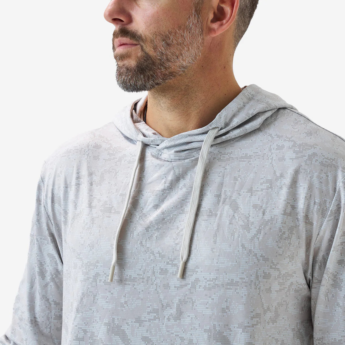 Men's Burlebo Ivory Digi Camo Performance Hoodie PH-DIGC-IVR