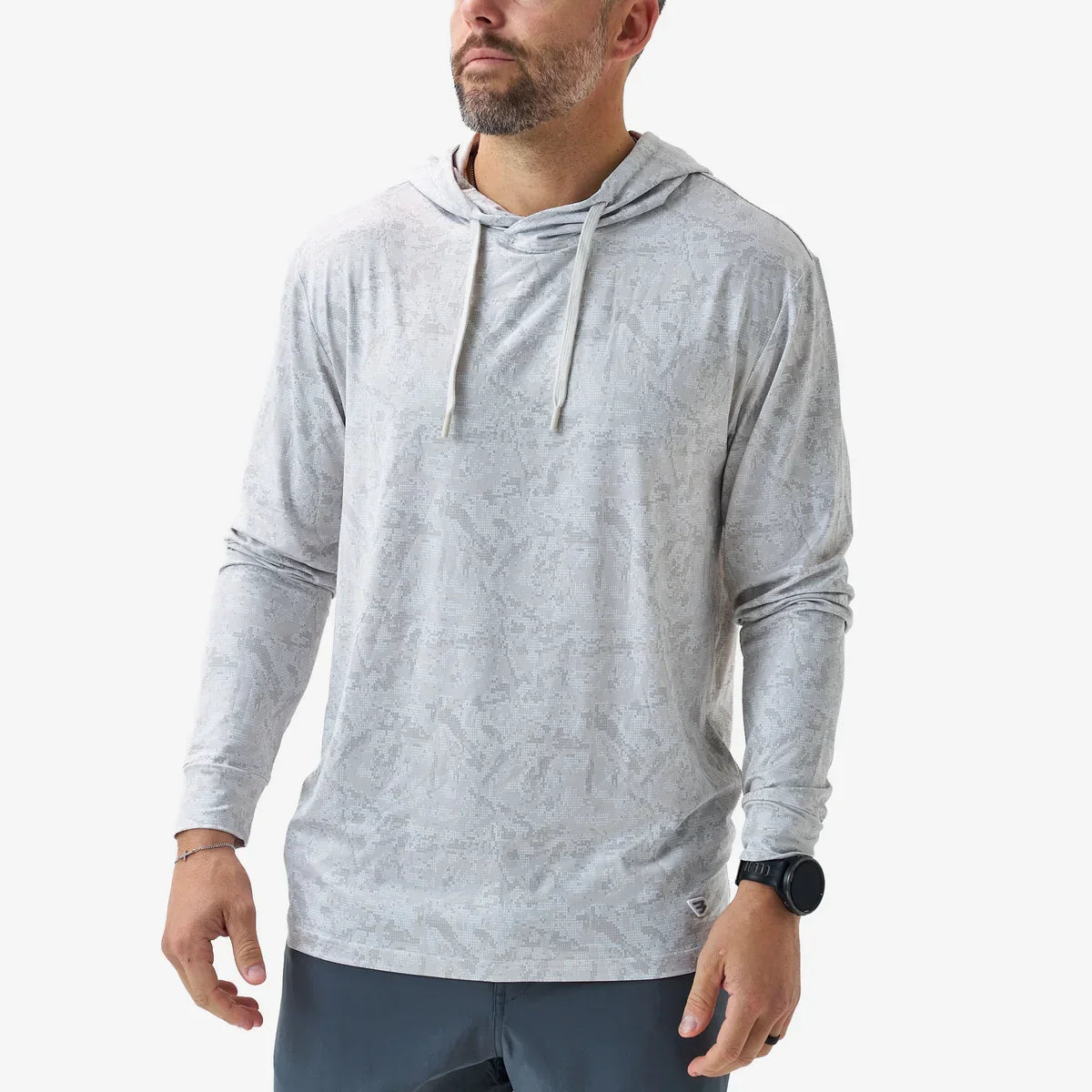 Men's Burlebo Ivory Digi Camo Performance Hoodie PH-DIGC-IVR