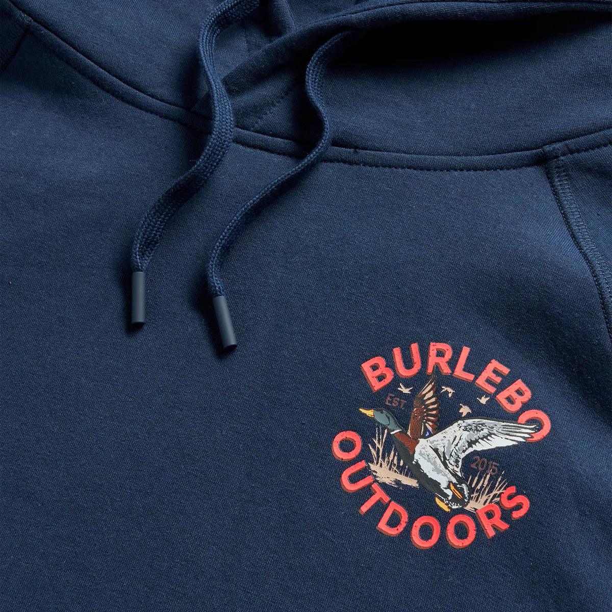 Men's Burlebo Navy Old School Duck Hunt Fleece Hoodie